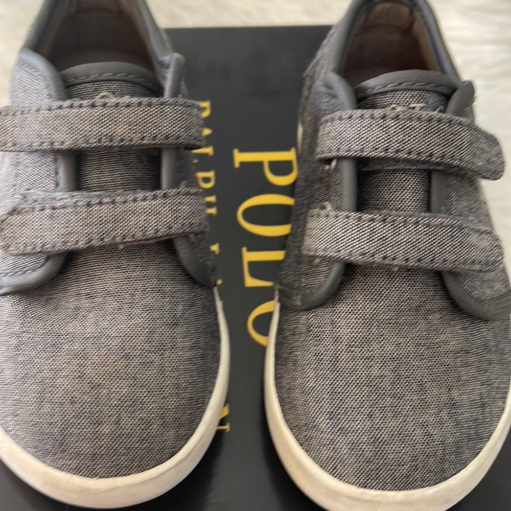 In good condition Polo RL sneaker in grey US Size 5.5 toddler boys
